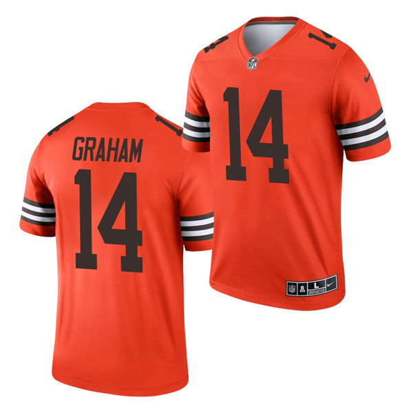 Men's Cleveland Browns #14 Otto Graham Orange Inverted Legend Jersey